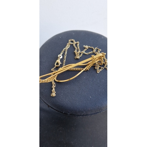 018D - 18k gold filled tie clasp and chain