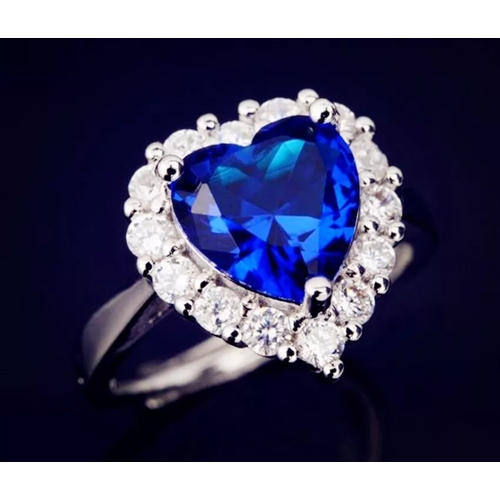 23P - S925 large blue stone ring