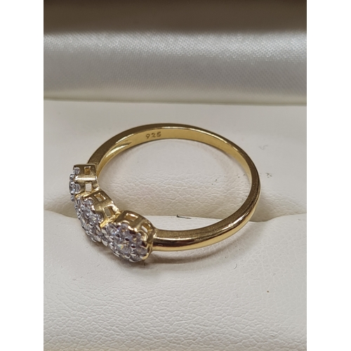 02 - 9ct on silver 3 stone ring