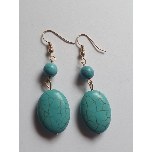 43R - Beautiful Crackle Effect Drop Earrings