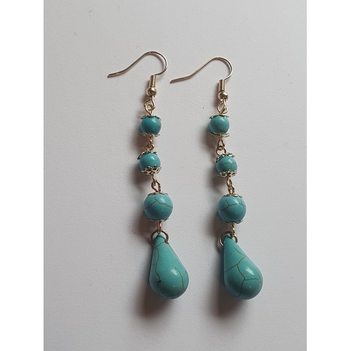 53R - Beautiful Crackle Effect Drop Earrings