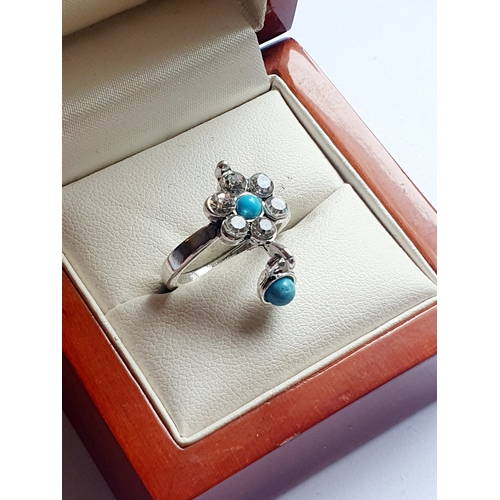 48R - Beautiful Diamante Ring with Pendant