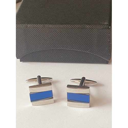 34S - Beautiful Cobalt Blue Detail boxed cufflinks