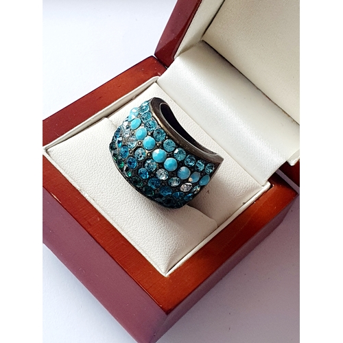 40U - Beautiful Turquoise & green vintage ring