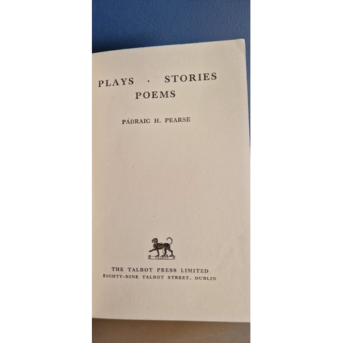 12 - Plays Stories Poems. Padriac H Pearse. 1958 reprint.  Very good