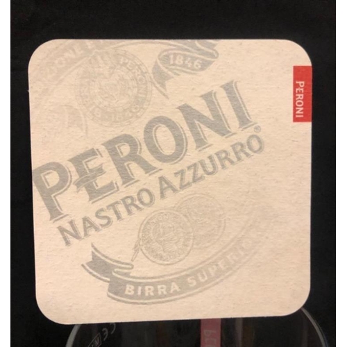 377 - 6 Peroni Embossed.50L Glasses, 6 x Peroni Embossed .25l Glsses and 6 Peroni Collection Beer Mats