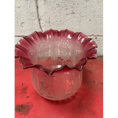 10 - Etched Ruby Glass Shade