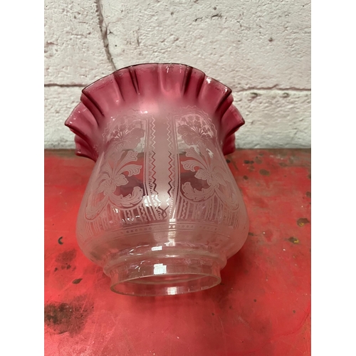 10 - Etched Ruby Glass Shade