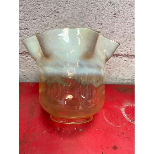 108 - Original Victorian Vaseline oil lamp shade.