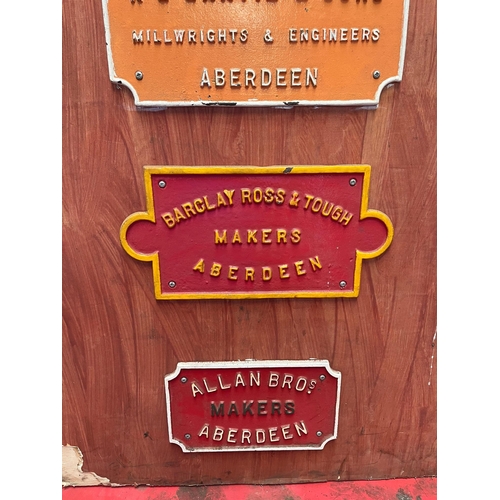 111 - Mounted name plates, Ipswich, and Aberdeen interest.