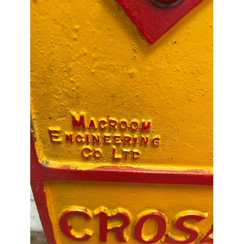 116 - Warning sign, crossroads Macroom Engineering.