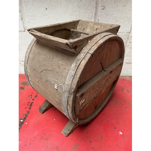 47 - Antique pine butter churn. No lid.