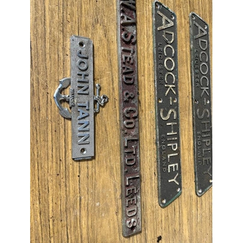 409 - Four vintage name plates, all of English interest.