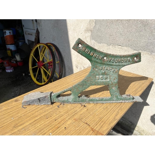 429 - Shannon Foundry plough blade. {72 cm W x 35 cm H}