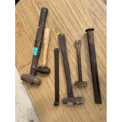 43 - Collection of various hammers and chisel.