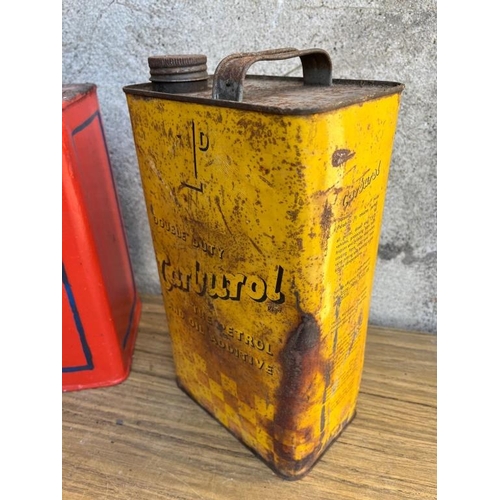 440 - Vigzol oil can and another vintage oil can. {25 cm W x 30 cm H x 15 cm D}