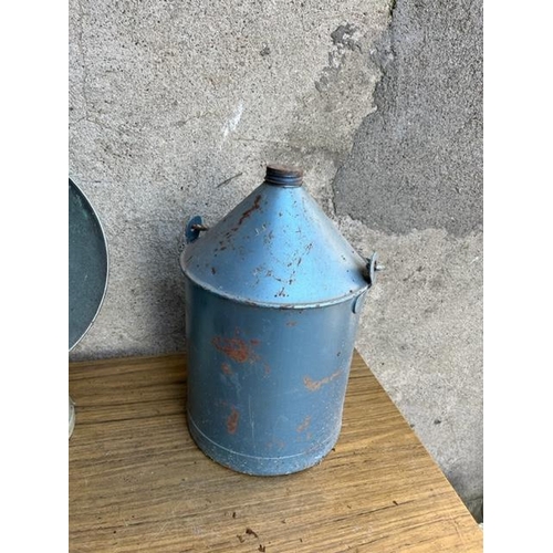 445 - Vintage paraffin Tilley heater and two vintage cannisters.