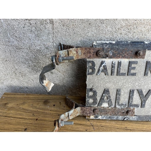 447 - Ballynacargy finger sign as found. {70 cm W x 16 cm H}