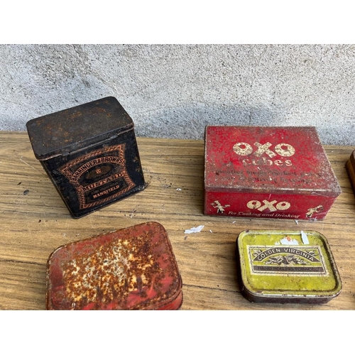 450 - Collection of vintage tobacco tins and other tins.