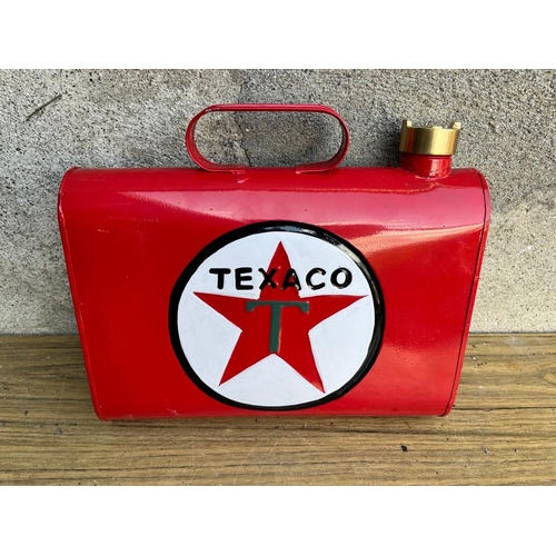 462 - Texaco oil can, reproduction. {35 cm W x 30 cm H x 10 cm D}