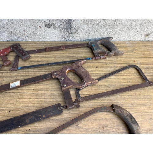 463 - Collection of vintage saws.