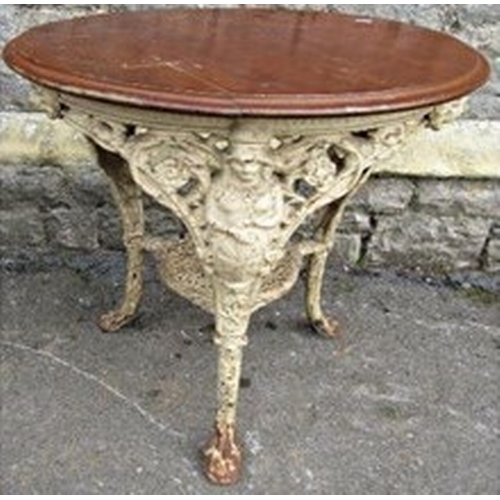 911a - Quality Girls Head Cast Iron Pub Table