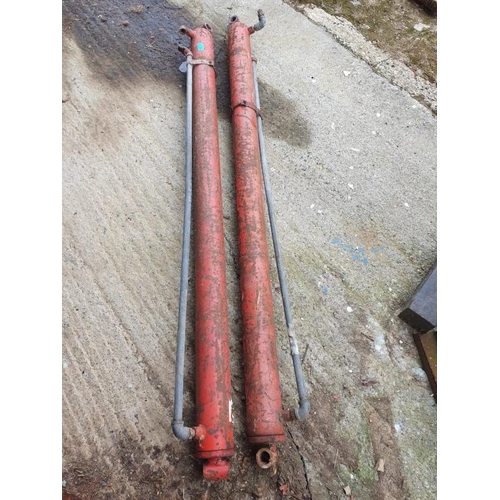 119 - Two hydraulic rams. {W 10 cm x H 175 cm}