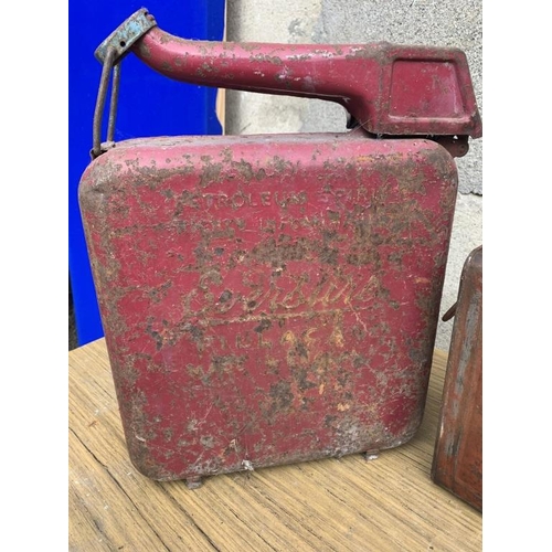 13 - Three Vintage Jerry cans. {Largest W 33 cm H 40 cm H x D 11 cm}