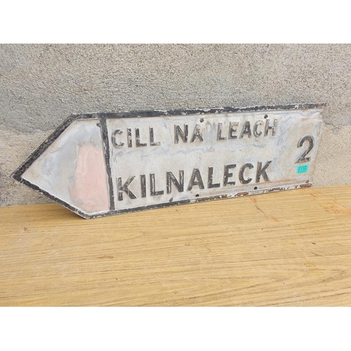 130 - Kilnaleck finger road sign as found. {W 80 cm x H 26 cm}