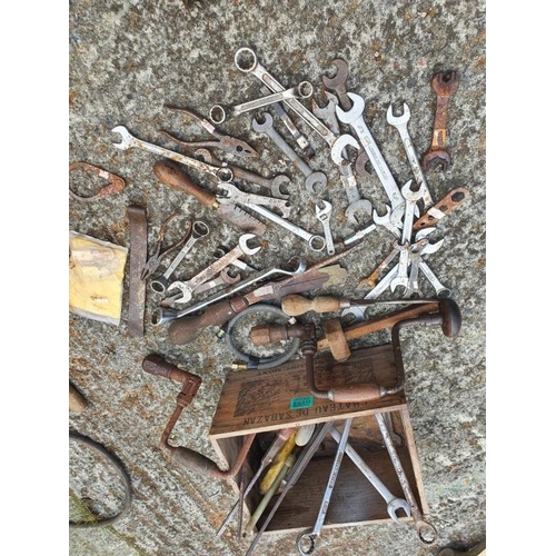 154 - Collection of various tools and a box.