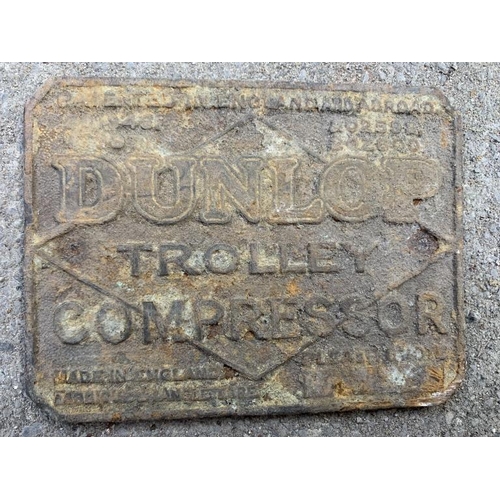 167 - Antique Dunlop brass and metal hand pump.