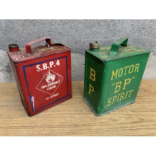 186 - B.P oil can along with SM and B.P Ltd oil can.