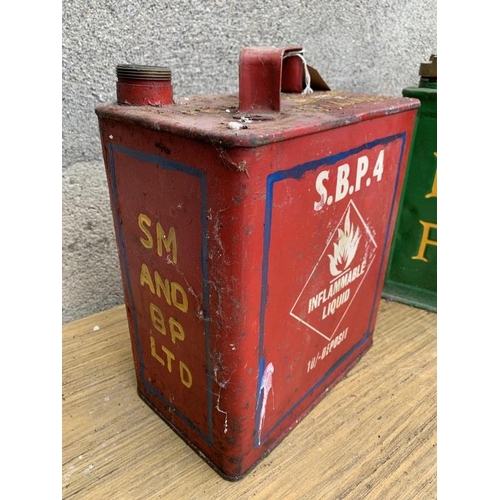 186 - B.P oil can along with SM and B.P Ltd oil can.