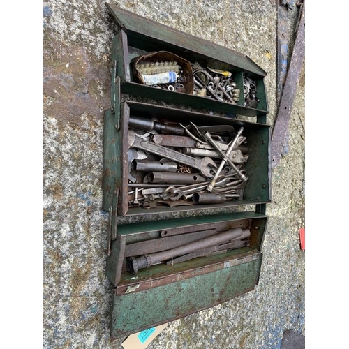 201 - Toolbox with contents, spanners etc.