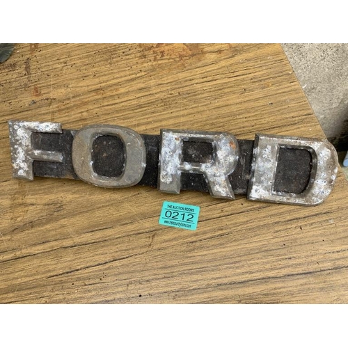 212 - Vintage Ford sign. {W 34 cm x H 7 cm}