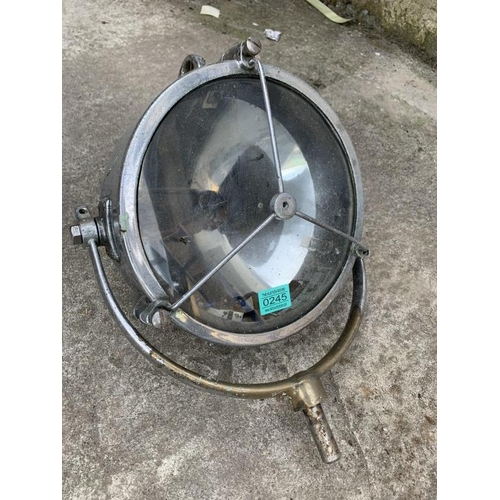 245 - Chrome search light. {H42 cm}