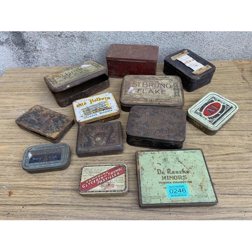 246 - Collection of tobacco boxes.