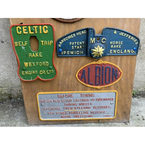 261 - Fine collection of cast iron name plates of Irish and English interest.