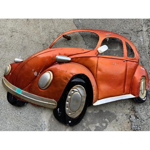 262 - V.W Beetle tin sign. {W 60 cm x H 50 cm}