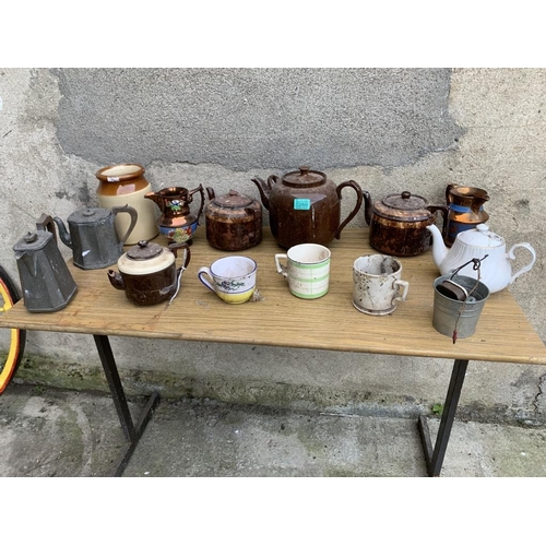 268 - Large quantity of lustre ware and a pewter teapot etc.