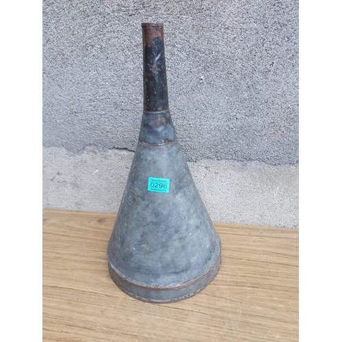 298 - Vintage galvanised funnel. {H 48 cm}