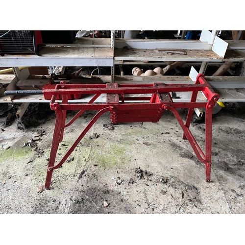 316 - Vintage steel turnip cutter. {130 cm W x 75 cm H x 40 cm D}