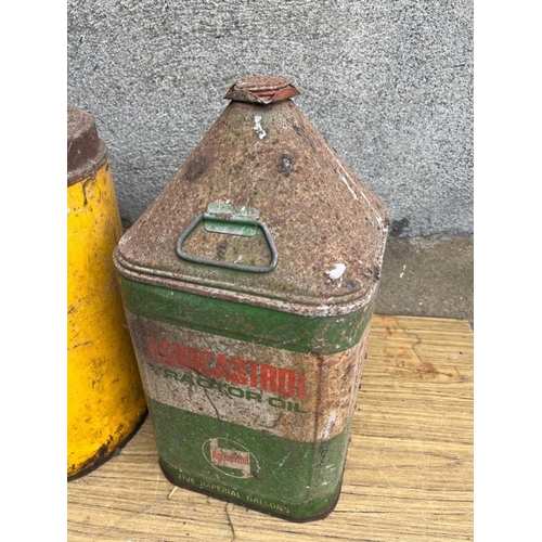 343 - Two vintage oil cans, Shell. . {29 cm W x 42 cm H}