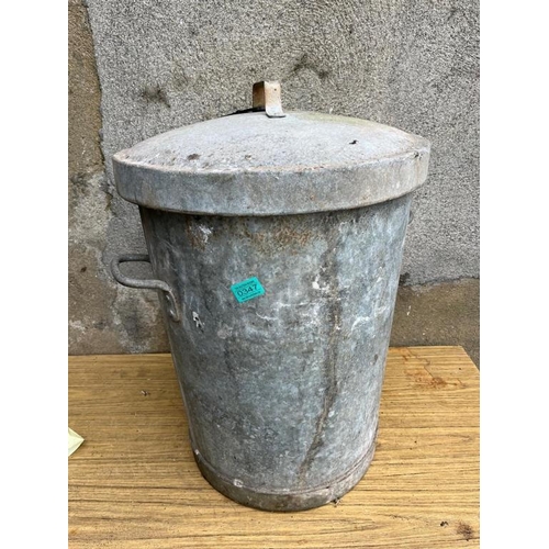 347 - Vintage galvanised bin. {52 cm W x 65 cm H}