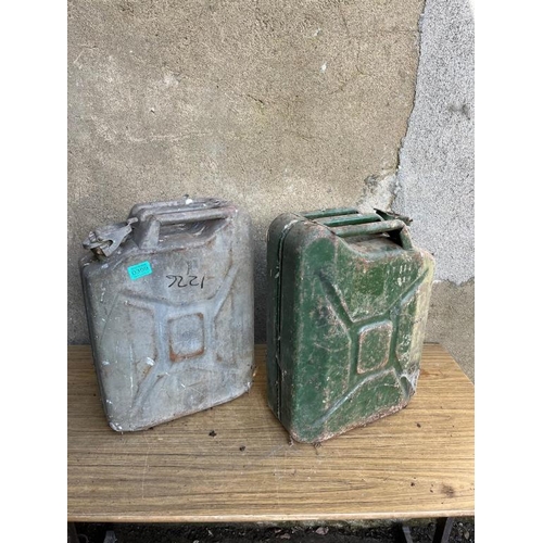 359 - Two vintage Jerry Cans. {35 cm W x 46 cm H x 10 cm D}