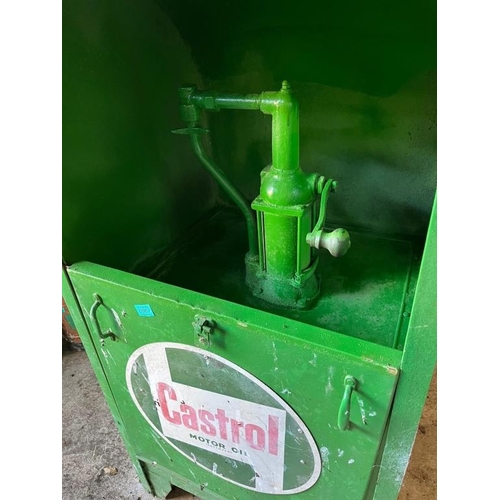 367 - Castrol oil pump in cabinet. {69 cm W x 140 cm H x 68 cm D}