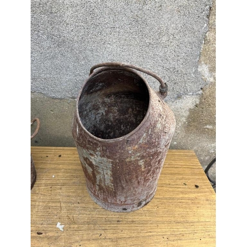 372 - Two galvanised containers. {Largest 45 cm W x 25 cm H x 25 cm D}