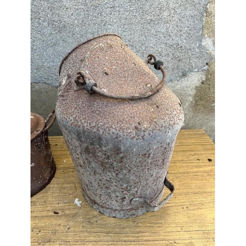 372 - Two galvanised containers. {Largest 45 cm W x 25 cm H x 25 cm D}