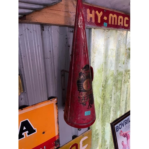 388 - Vintage conical wall mounted fire extinguisher.