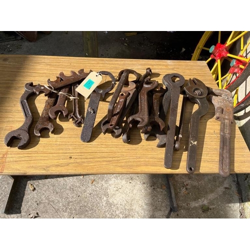 407 - Collection of vintage spanners.